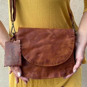 🆕OZORA Small Vintage Look Genuine Leather Crossbody Bag